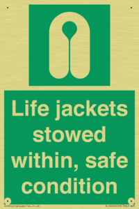 Life jackets stowed within